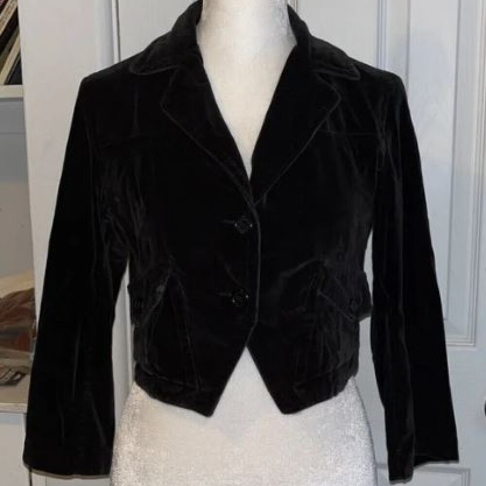 Black velvet jacket - small